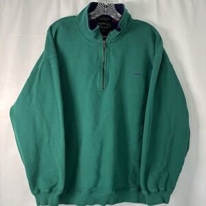 VTG Alexander Julian Colors Men's Green Sweater Long Sleeve 1/4 Zip Cotton XL
